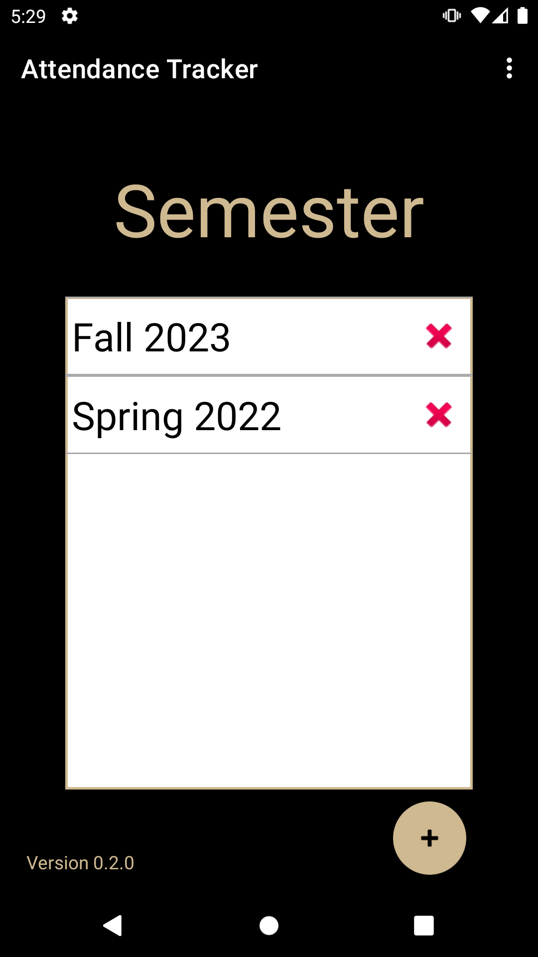 
List of semesters