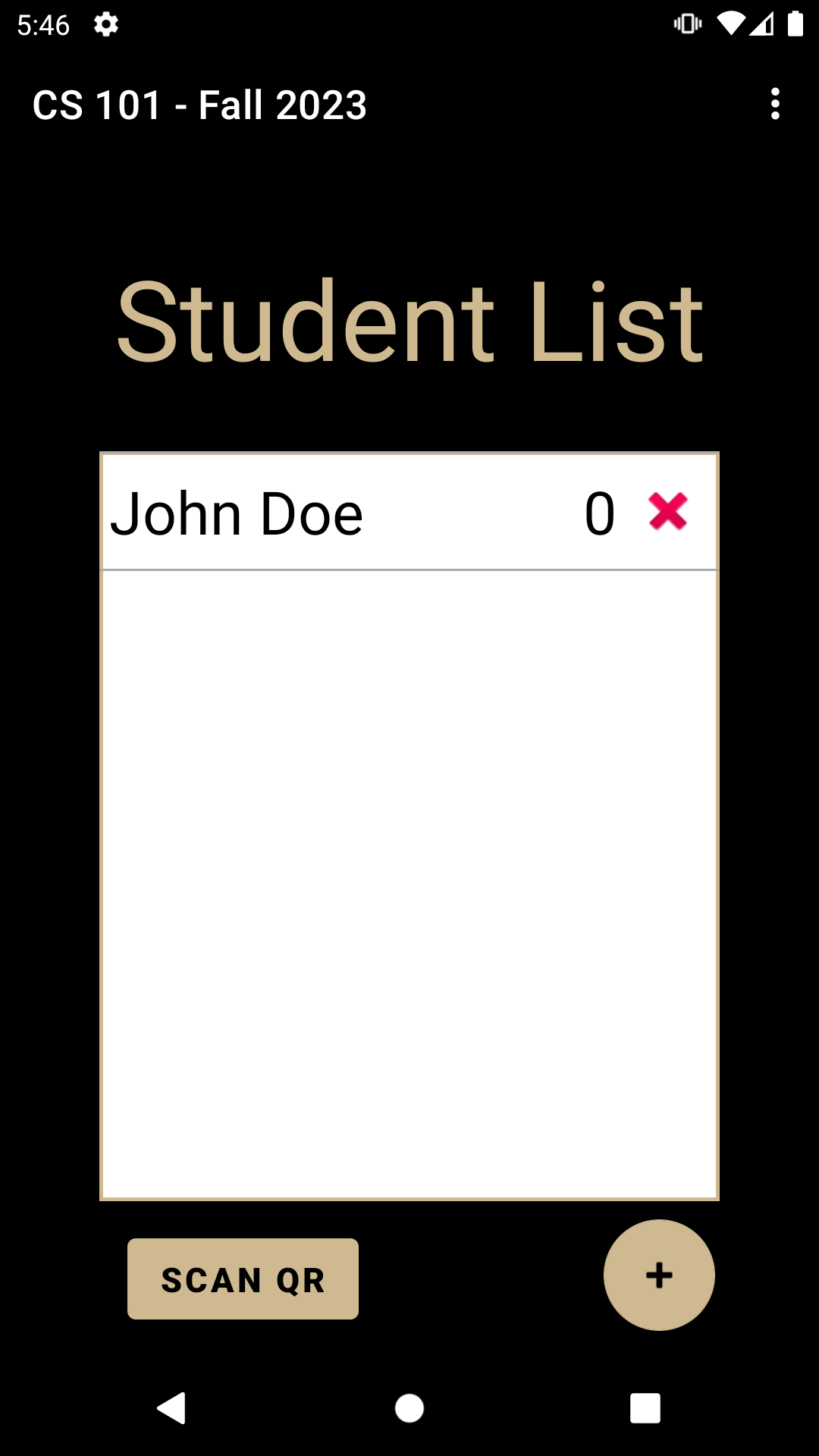 List of students within a class