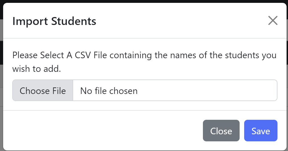 
Import Students Pop-up
