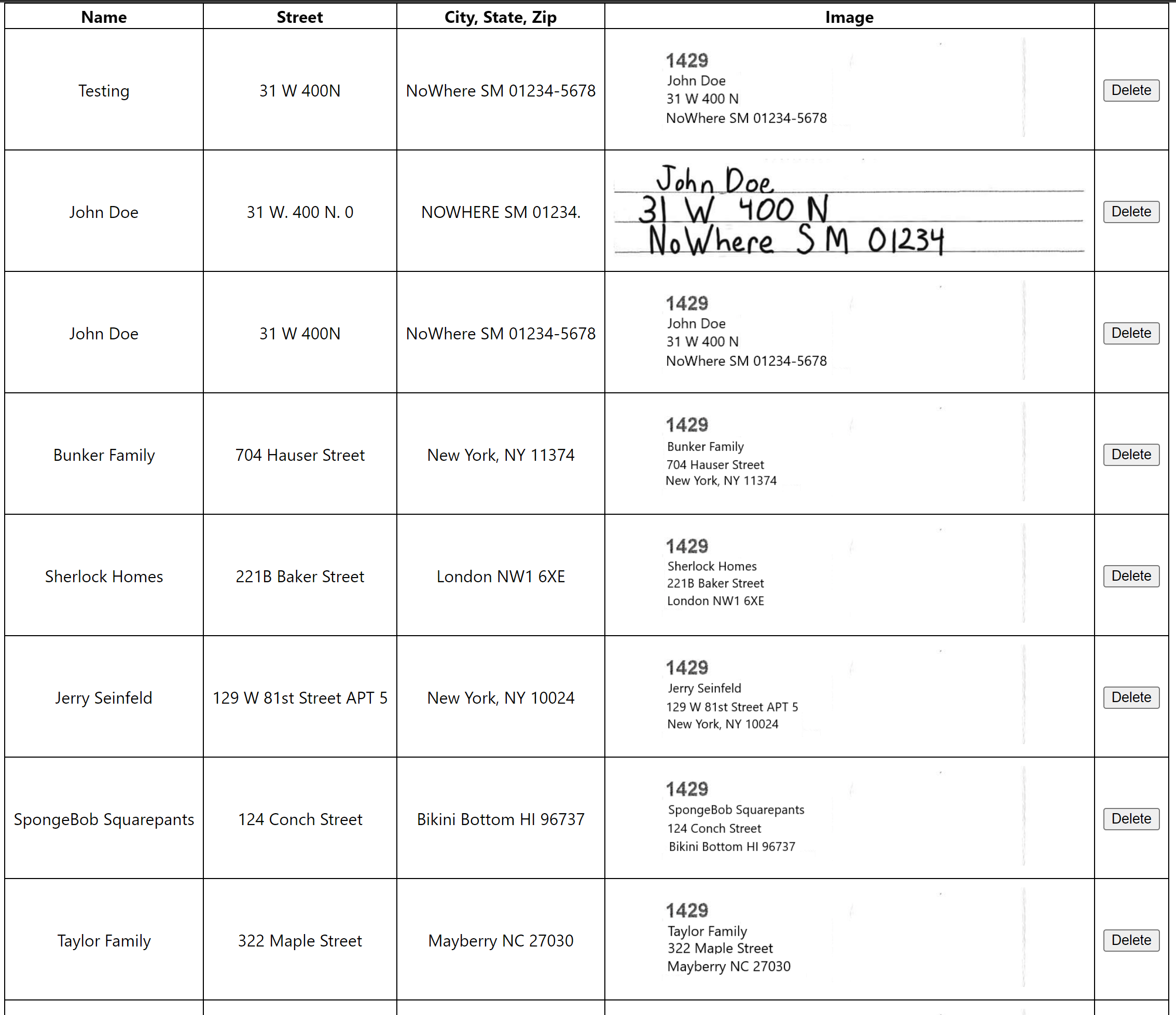 Example of Database Viewing Demo